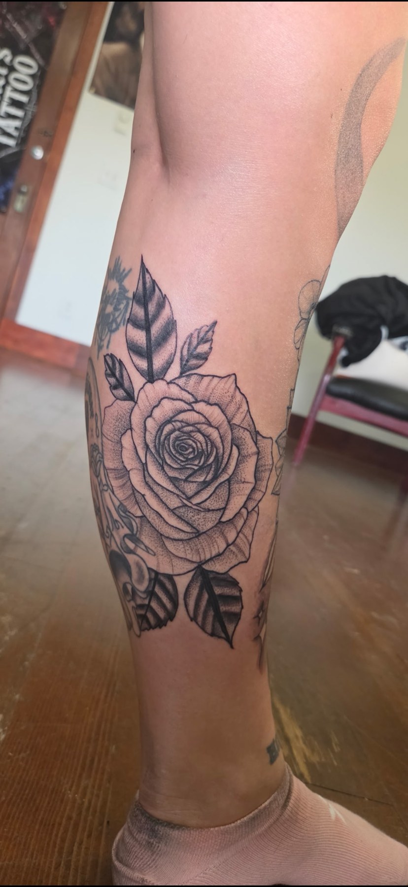 Black and grey rose