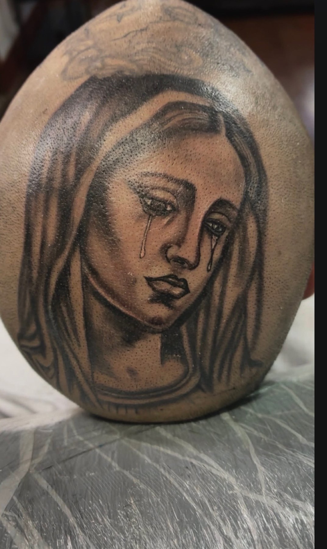 Black and grey woman portrait