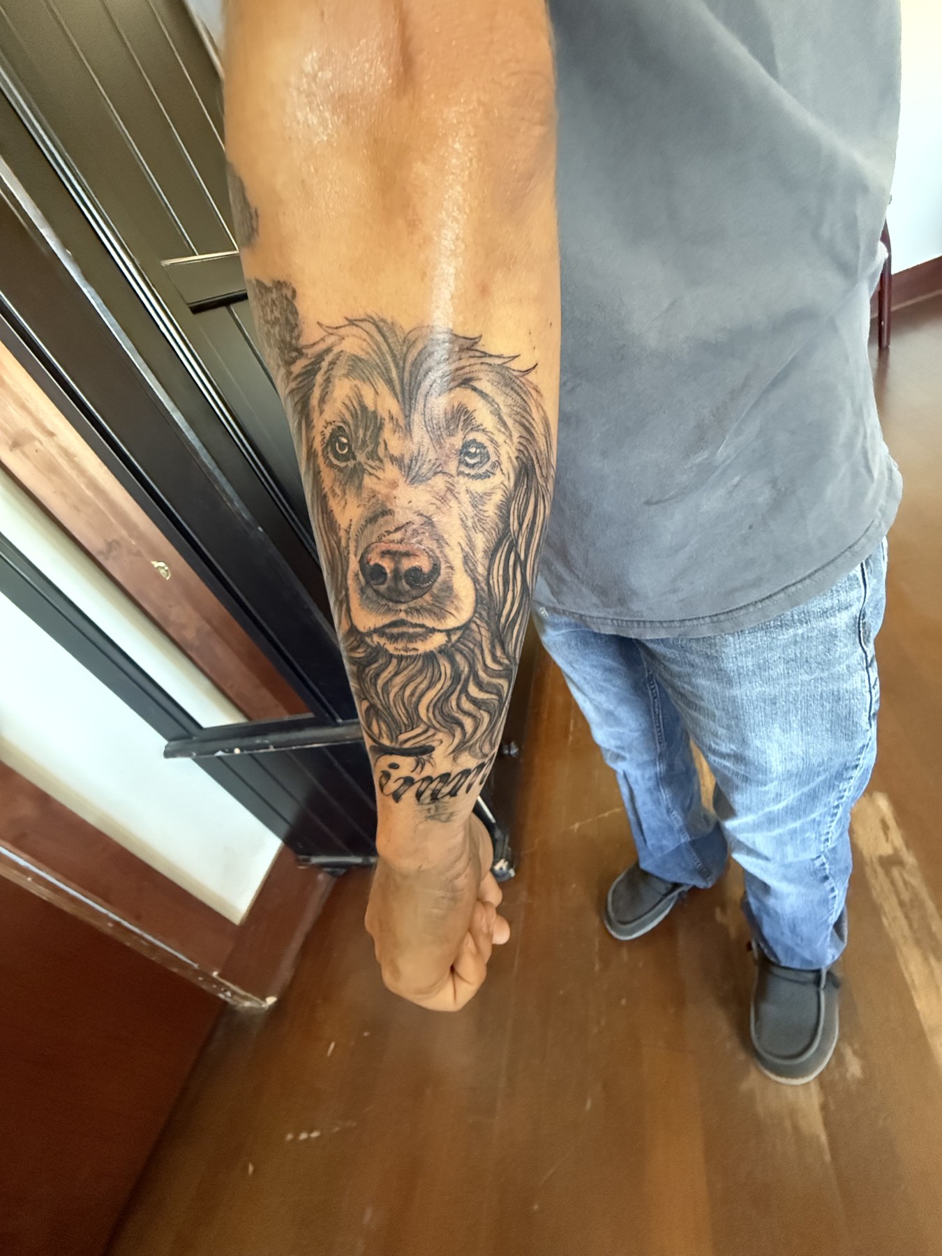 Lion forearm tattoo