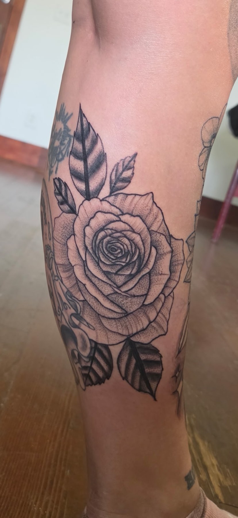 Black and grey rose